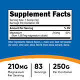 Nutricost Magnesio Citrato en polvo, dispensador mostrado, facilita mezclar con agua.