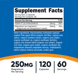 Nutricost cápsulas magnesio glicinato malato 250 mg en botella