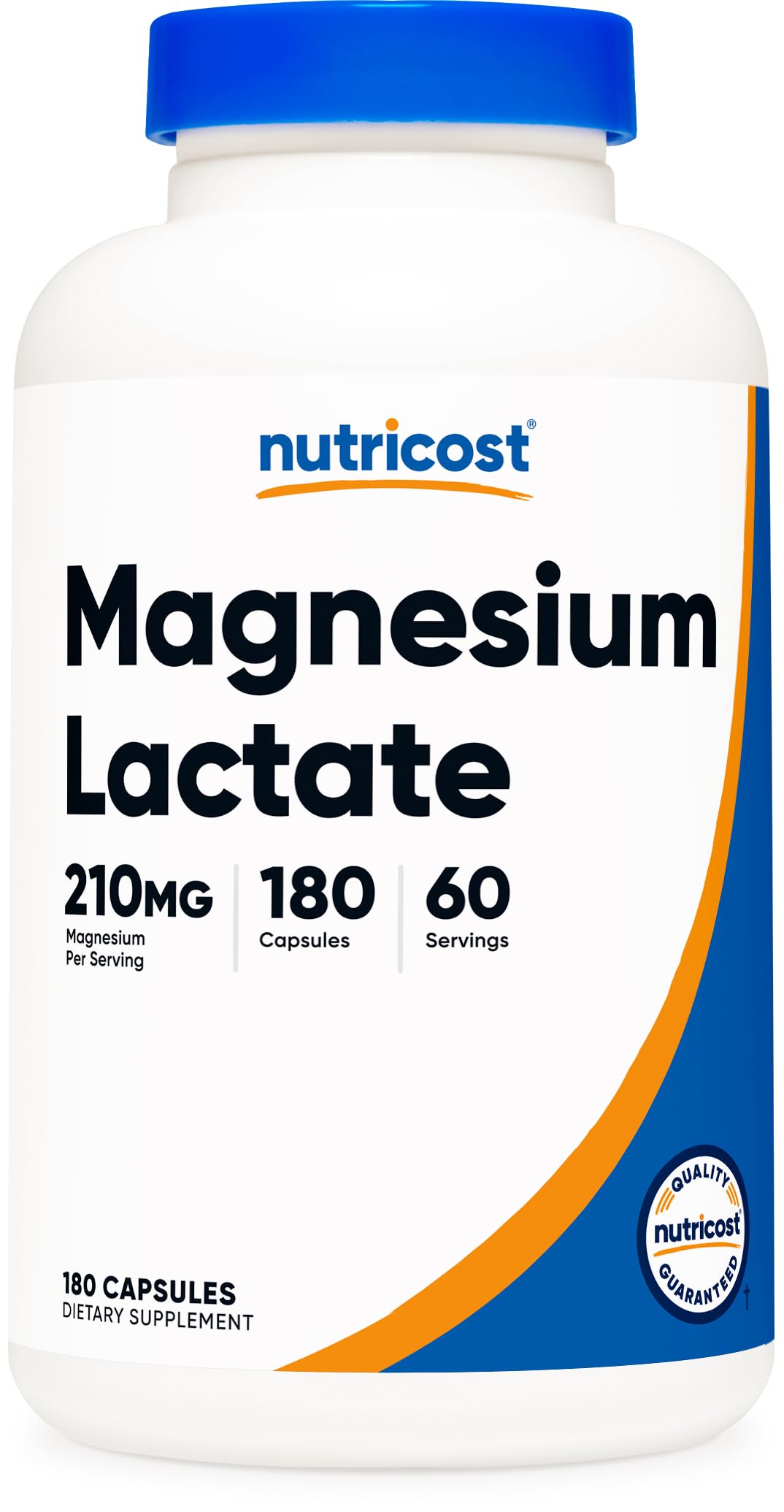 Nutricost Magnesio Lactato: botella con cápsulas para soporte diario de magnesio
