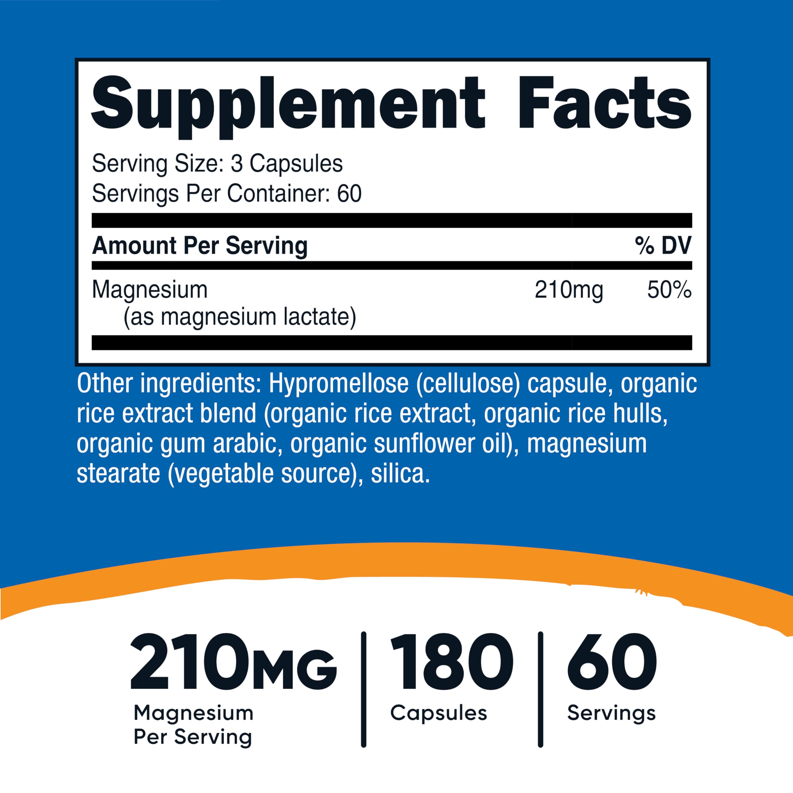 Nutricost Magnesio Lactato: cápsulas fáciles de tragar para uso cotidiano