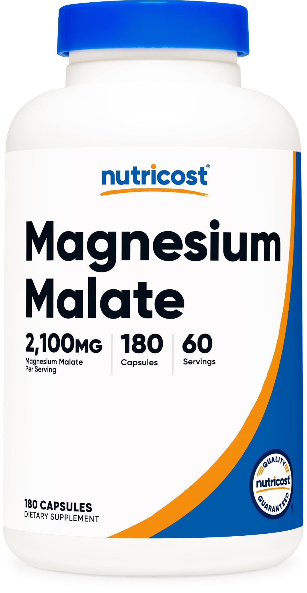 Nutricost Magnesio Malato: frasco con cápsulas para uso diario.