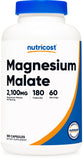 Nutricost Magnesio Malato: frasco con cápsulas para uso diario.