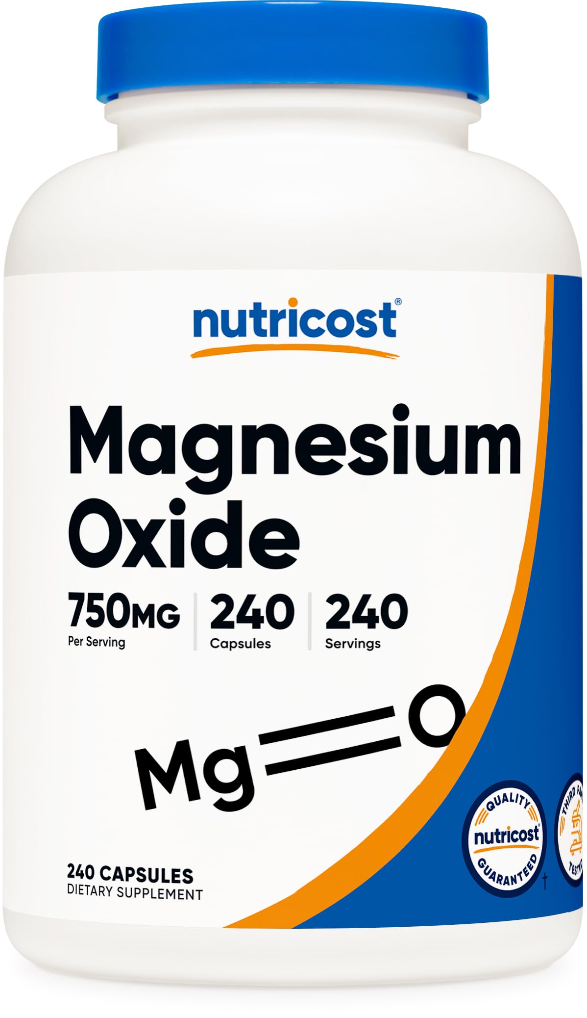 Nutricost Magnesio Oxido 750mg cápsulas para apoyo diario de la función muscular