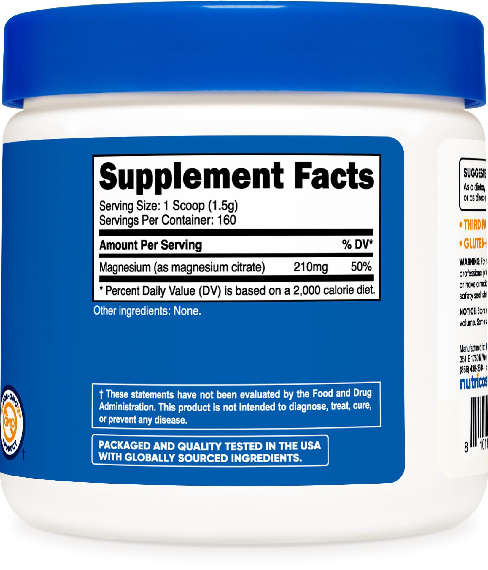 Solución en bebida con Nutricost Magnesio Citrato para uso diario.
