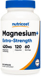 Nutricost Magnesium+ Extra Strength, bote frontal; posible apoyo general para la digestión.