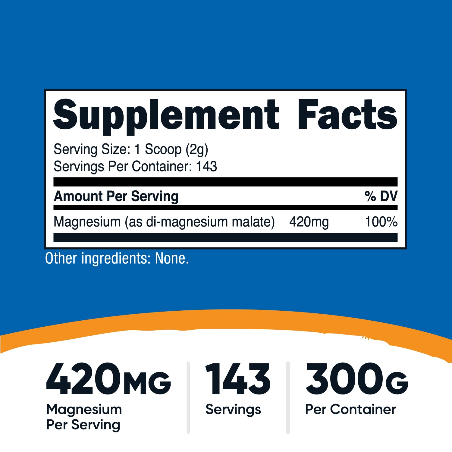 Nutricost Magnesium Malate Powder con medidor incluido para porciones fáciles.