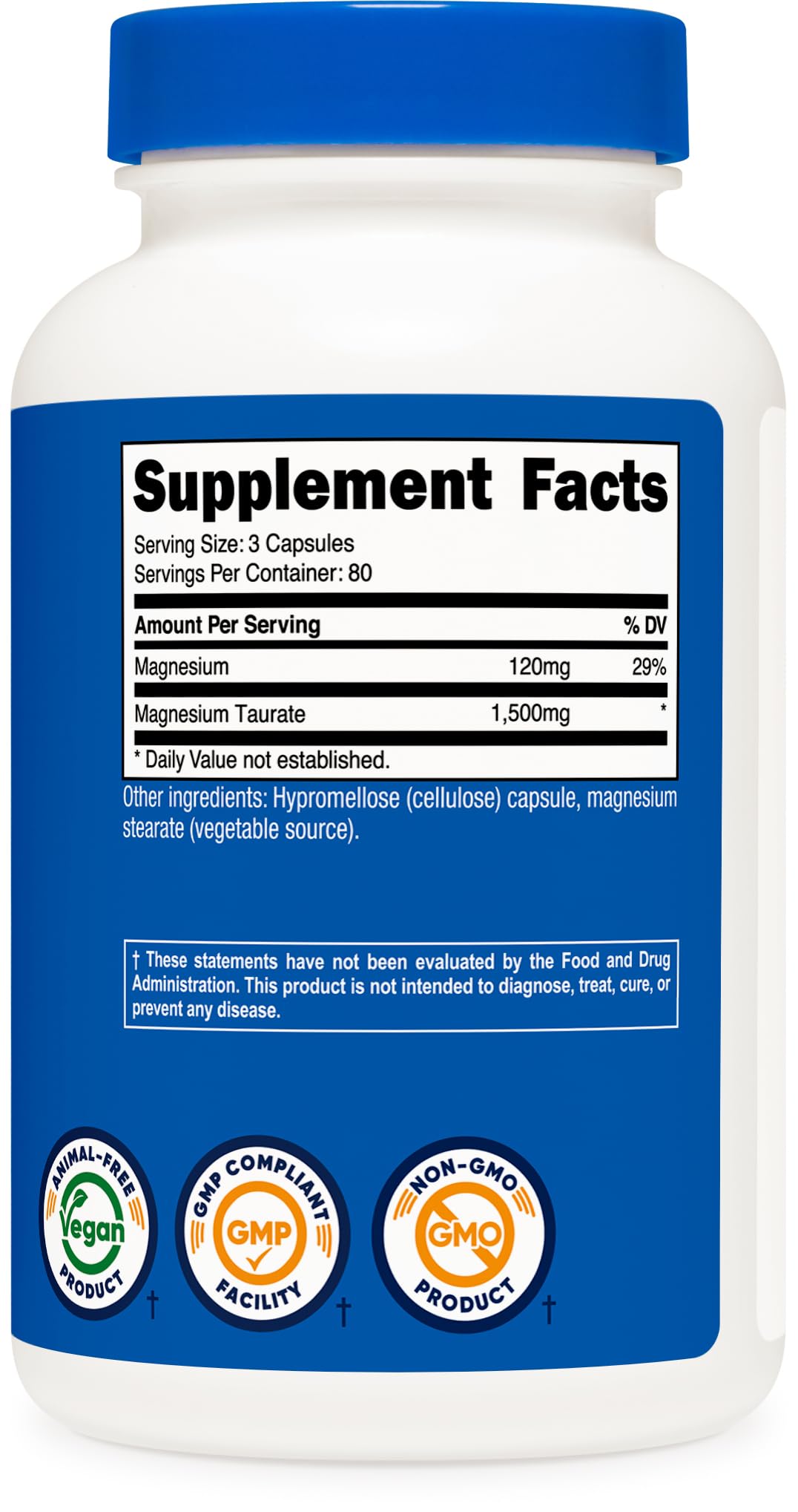 Guía de uso diario de Nutricost Magnesium Taurate 1500mg
