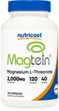 Nutricost Magtein 2000 mg cápsulas, botella lista para la rutina diaria.