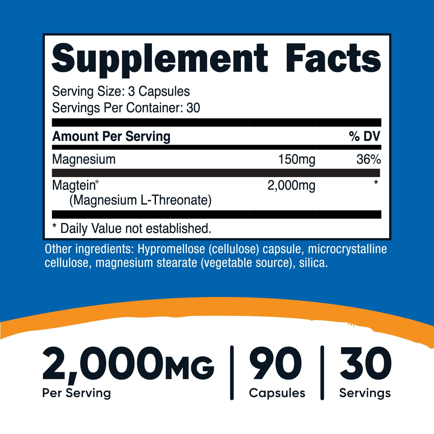 Nutricost Magtein etiqueta clara del producto