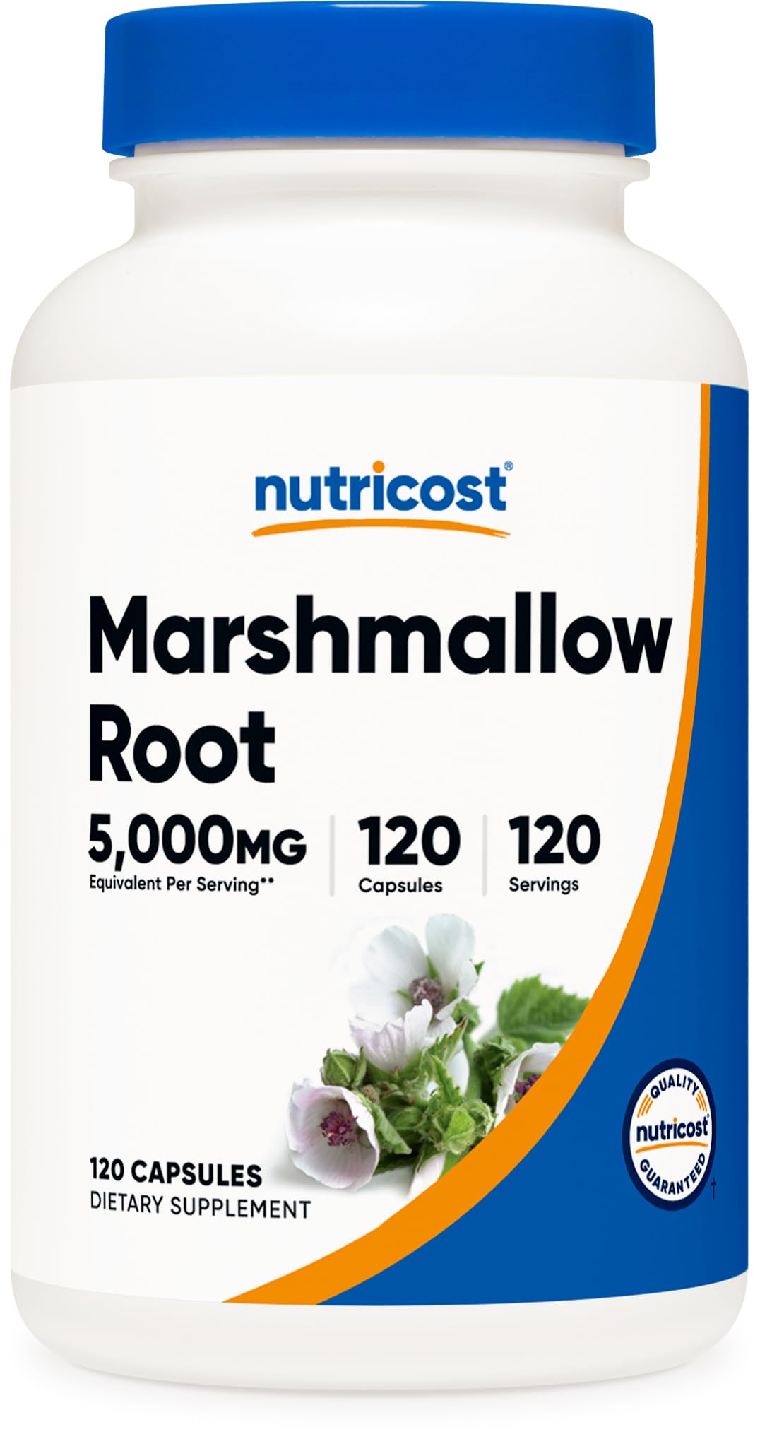 Nutricost Marshmallow Root: botella de cápsulas para uso diario cómodo.