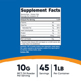 Nutricost MCT Polvo Dosis Medidora, usa una cucharada para acelerar tus rutinas