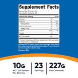 Nutricost Polvo de Aceite MCT: mezcla C8-C10-C6 para energía sostenida en batidos.
