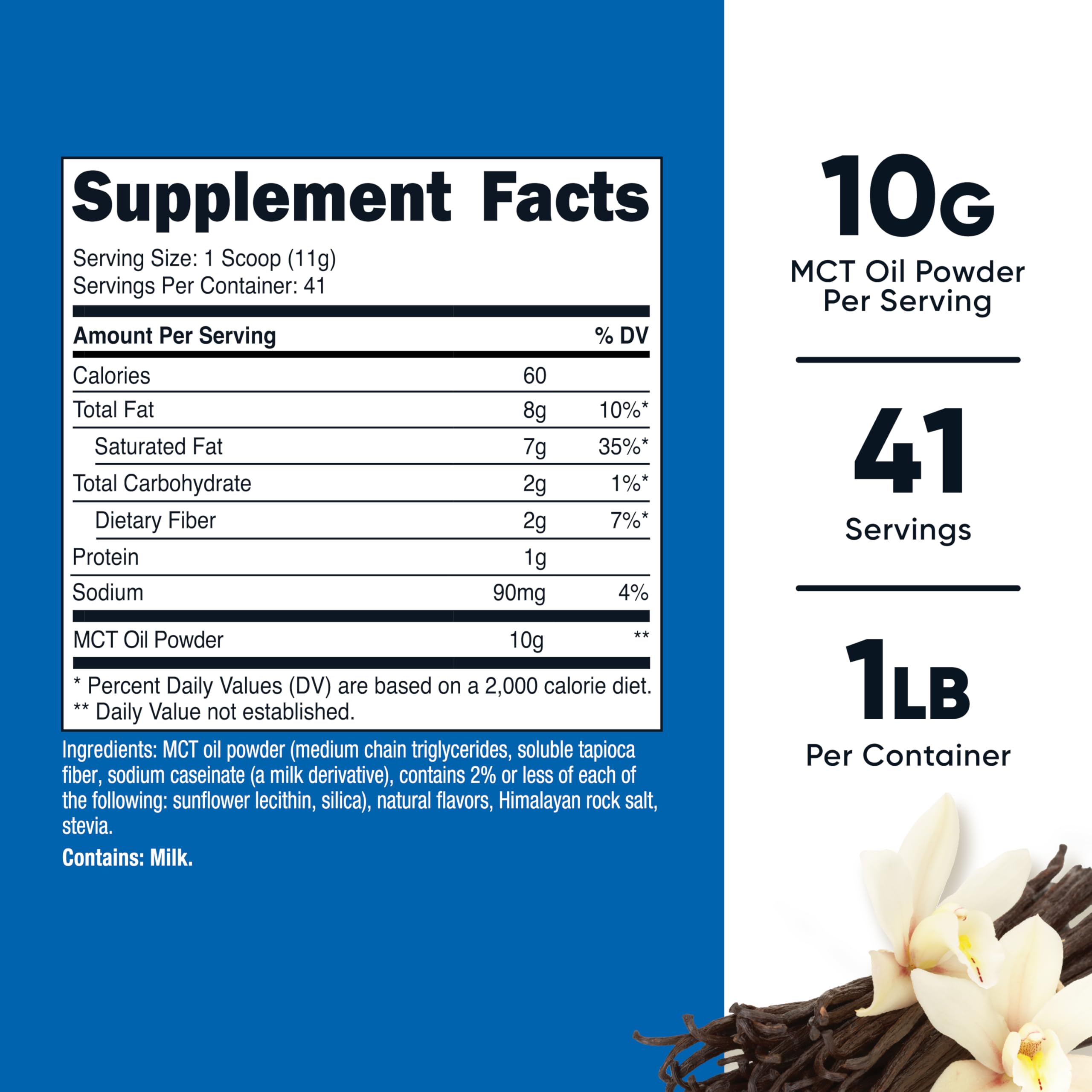 Cuchara medidora incluida para porciones precisas de Nutricost MCT Powder vainilla.