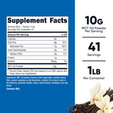 Cuchara medidora incluida para porciones precisas de Nutricost MCT Powder vainilla.