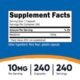 Nutricost Melatonina 10 mg, cápsulas, porción diaria para sueño suave