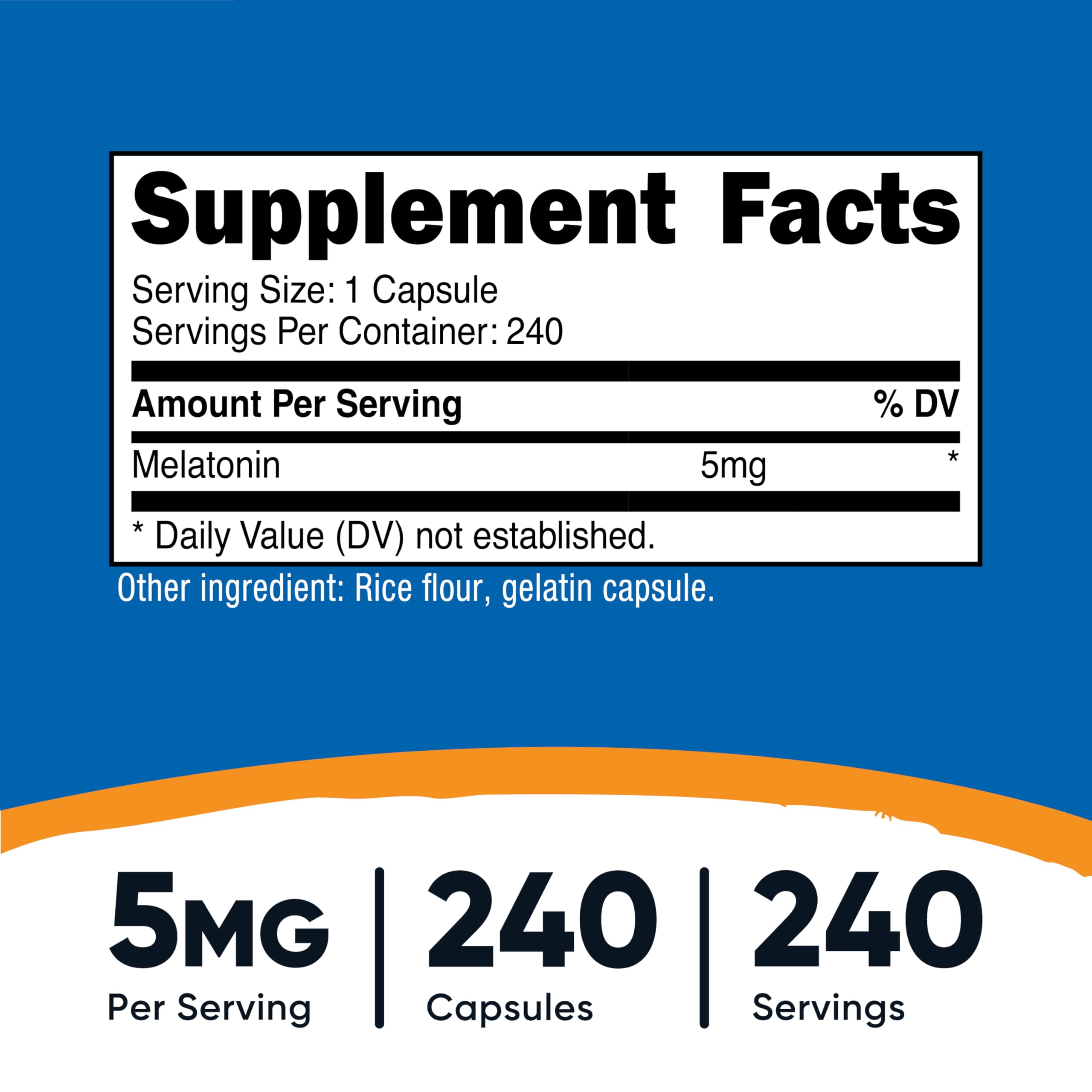 Nutricost Melatonina 5 mg: cápsulas listas para una dosis nocturna