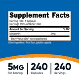 Nutricost Melatonina 5 mg: cápsulas listas para una dosis nocturna
