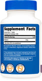 Etiqueta Nutricost Melatonina 5 mg libre de gluten y soja, para alérgenos.