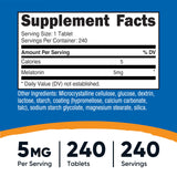Nutricost Melatonina 5mg: tabletas fáciles de tragar para la dosis diaria