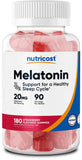 Nutricost Melatonina Gominolas fresa frasco: porciones convenientes para apoyar un descanso nocturno.