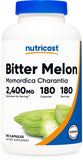 Nutricost Melón Amargo. botella con extracto, cápsulas fáciles de tomar.