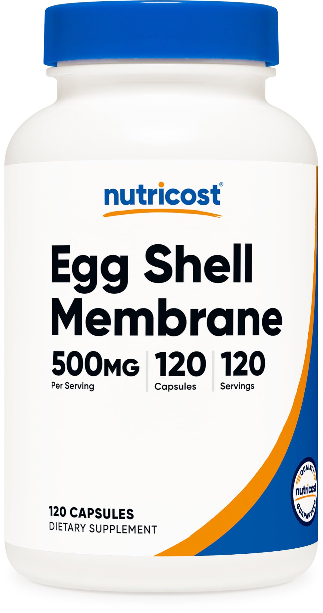 Nutricost Membrana de Cáscara de Huevo: frasco con cápsulas para uso diario.