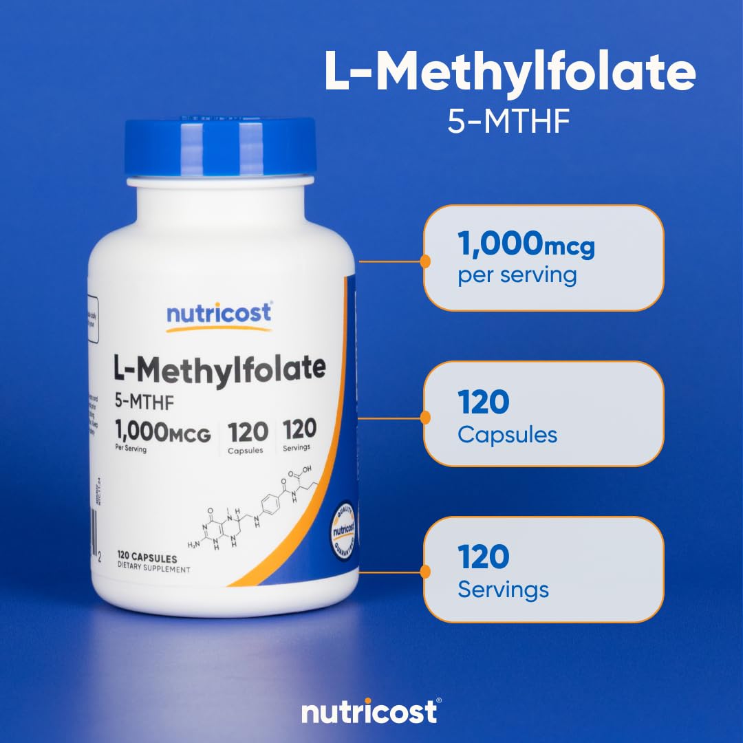 Nutricost Metilfolato 1000mcg certificaciones de seguridad visibles