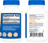 Nutricost Metilfolato 1000mcg contenido porción, dosis destacada en etiqueta