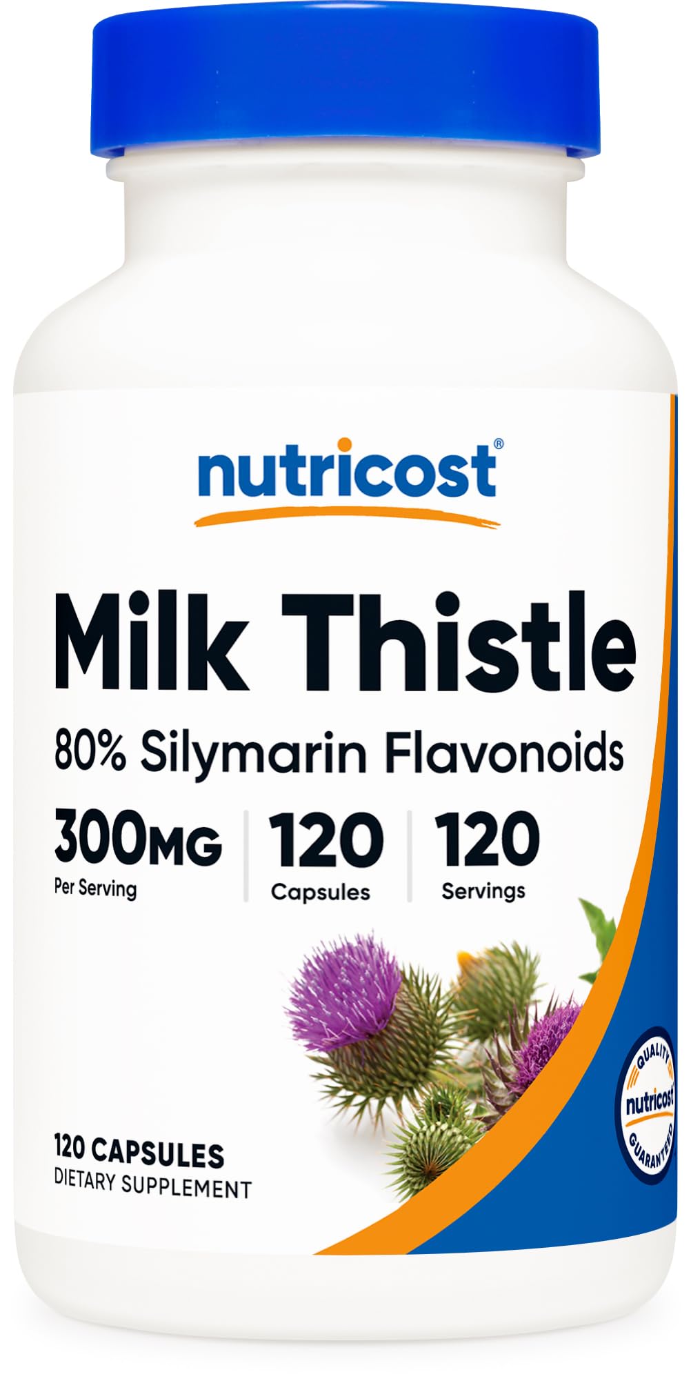 Nutricost Milk Thistle: botella con cápsulas de 300 mg para uso diario