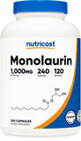 Nutricost Monolaurin: botella de 240 cápsulas para apoyo al bienestar diario