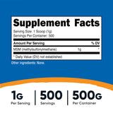 Nutricost MSM cuchara medida 1 g facilita porciones precisas para cada toma.