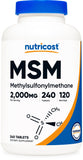 Nutricost MSM tabletas 2000 mg por porción para uso diario