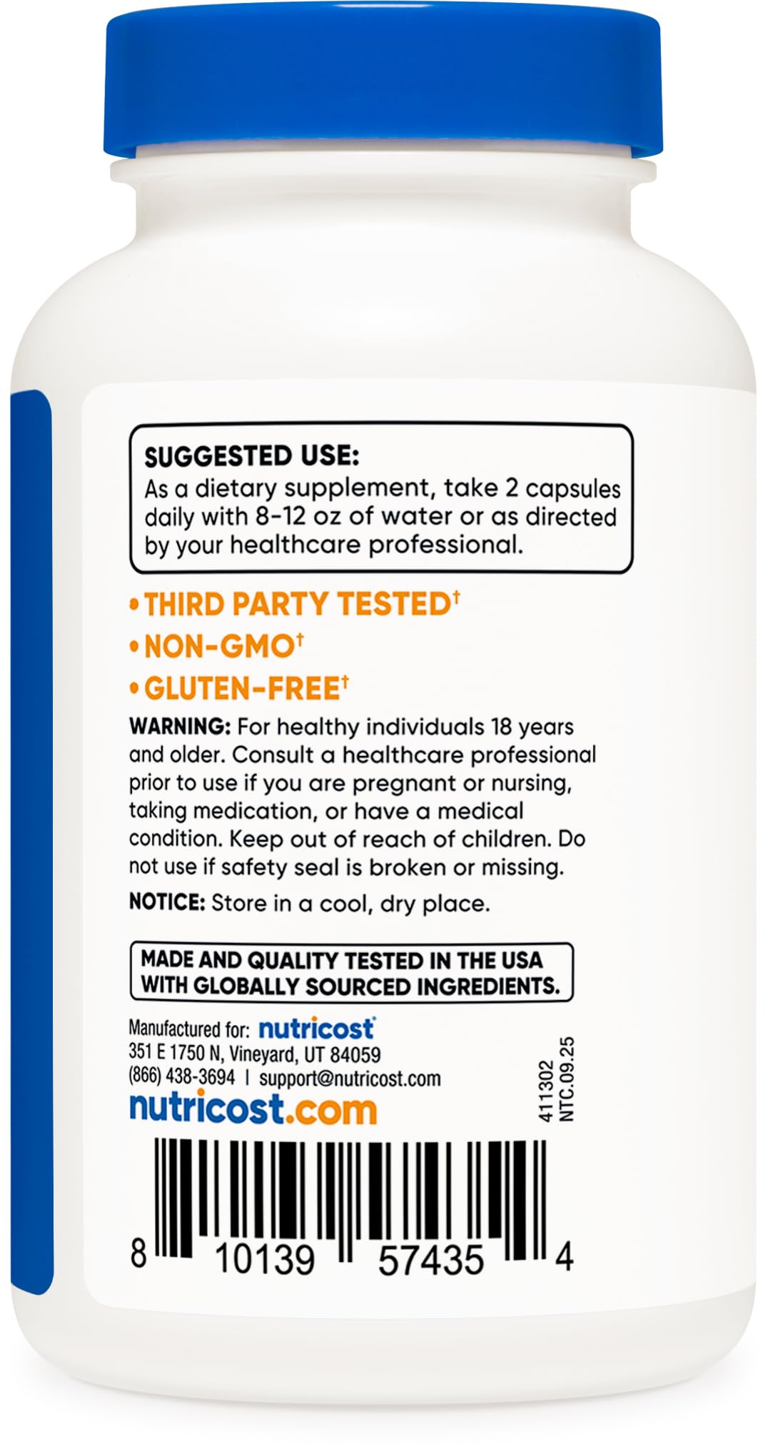 Nutricost Mullein con sello NSF GMP FDA, envase claro