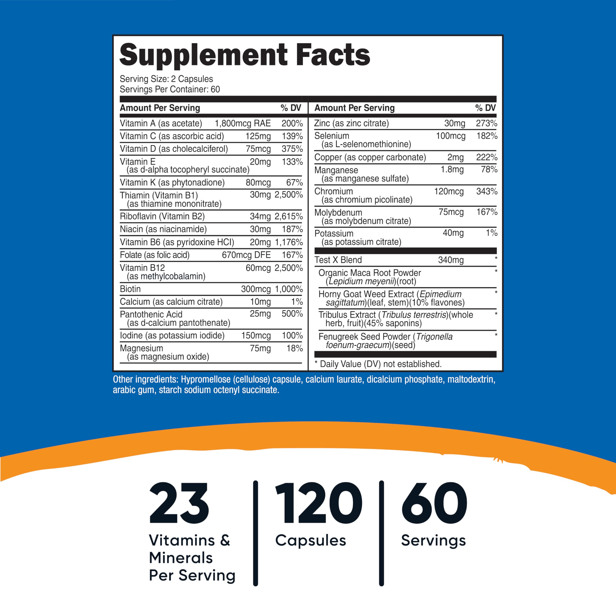 Nutricost Multivitamin Hombre, cápsulas: suplemento completo para la salud masculina.