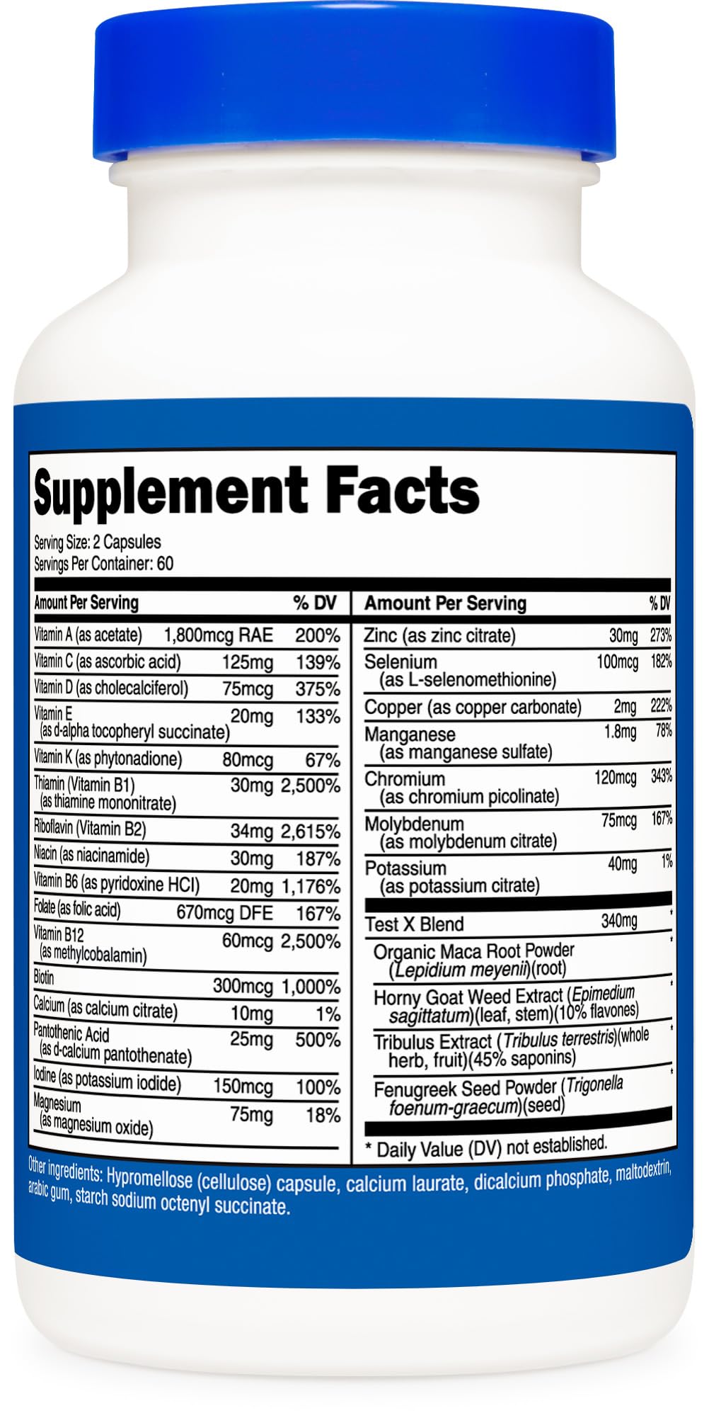 Nutricost Multivitamin Hombre, envase de 120 cápsulas: compra para varias semanas.