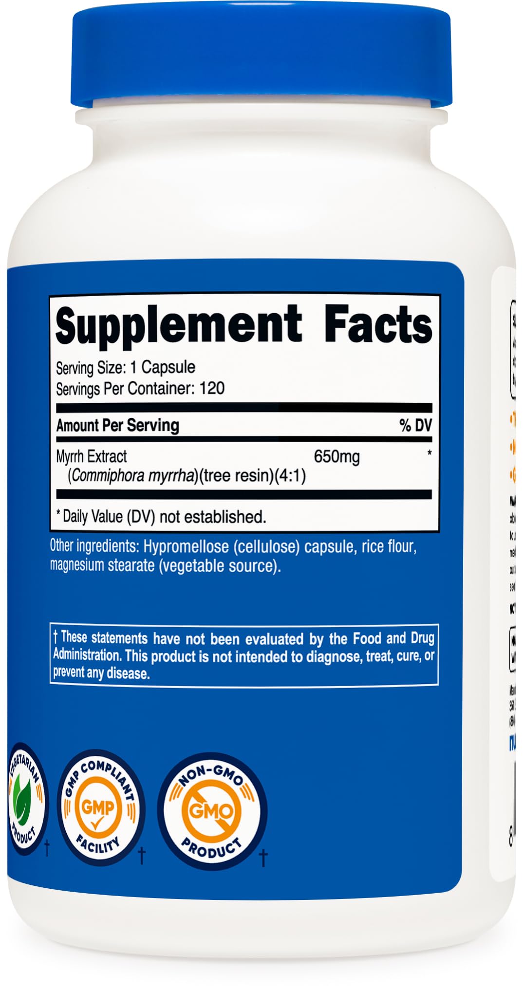 Nutricost Myrrh Extract, dosificación diaria para rutina de suplementos