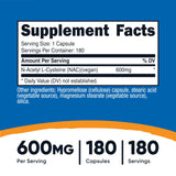 Cápsulas vegetales de Nutricost NAC para consumo diario.