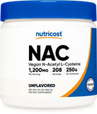 Nutricost NAC polvo 250 g, frasco compacto para dosis diaria