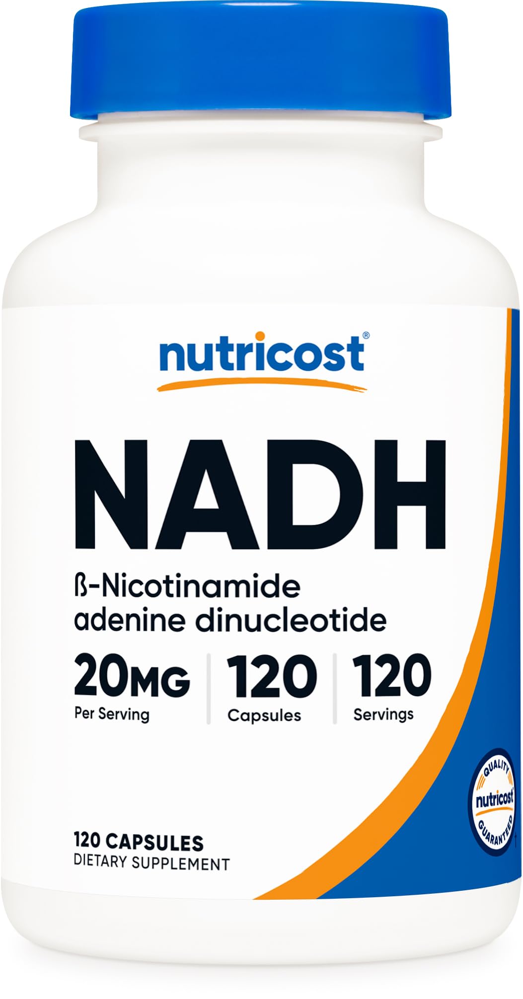 Nutricost NADH suplemento, bote cápsulas, ideal para uso diario de energía y concentración