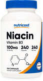 Nutricost Niacina 100 mg, cápsulas en bote para apoyar el metabolismo.