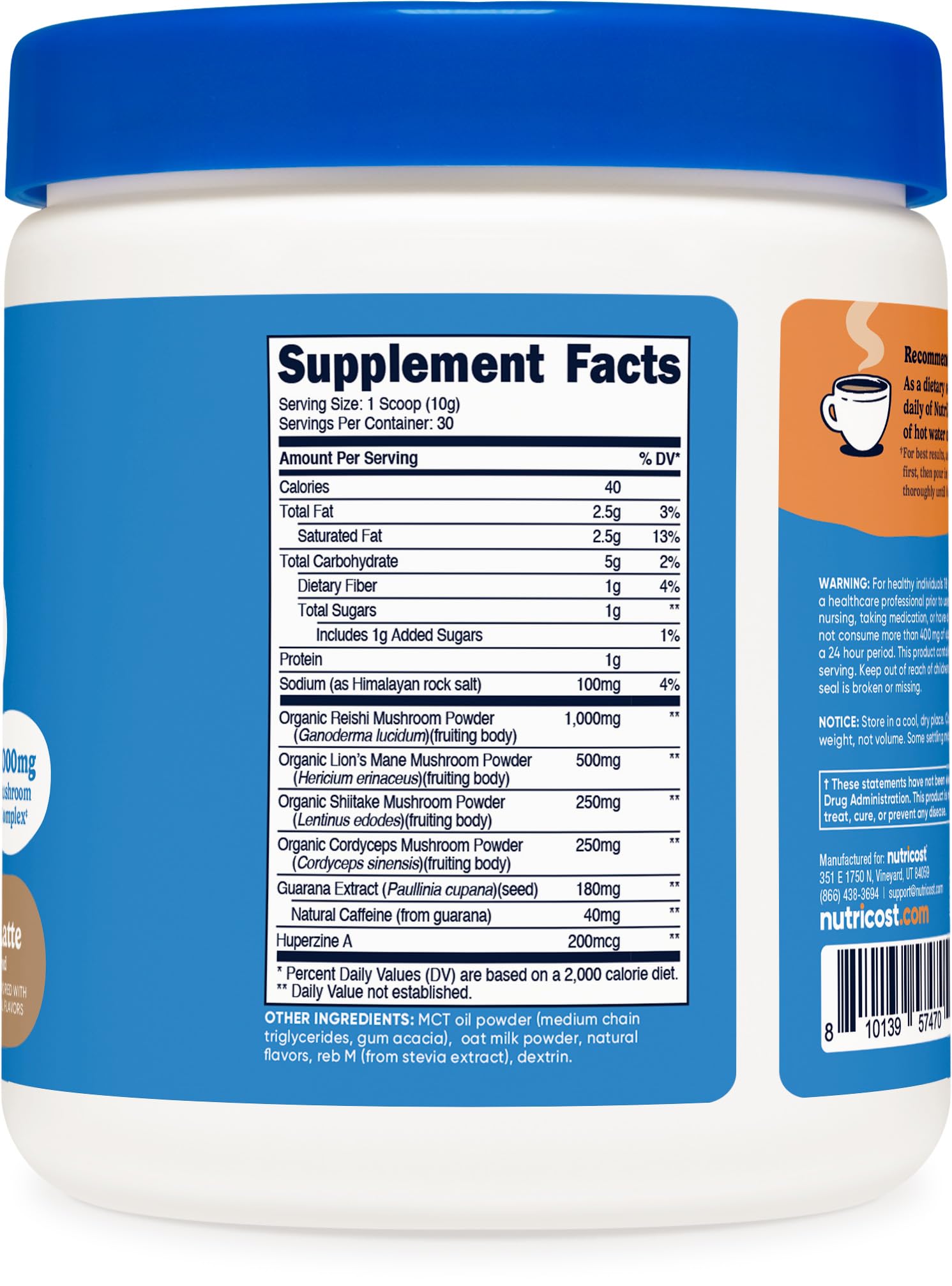 Nutricost Nutrizen AM Focus control de calidad GMP y pruebas
