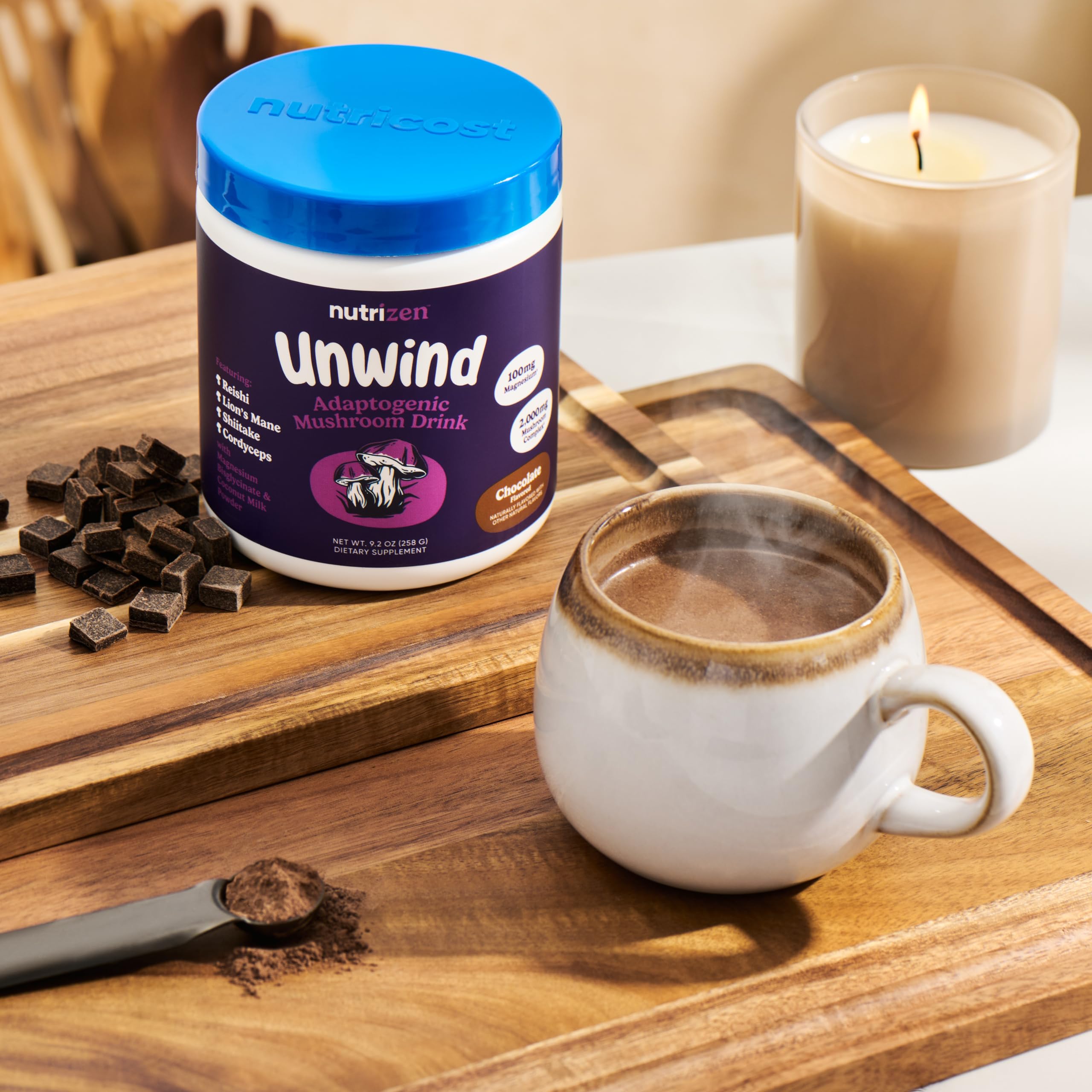 Nutricost Nutrizen PM Unwind magnesio 100 mg por porción para relajación suave