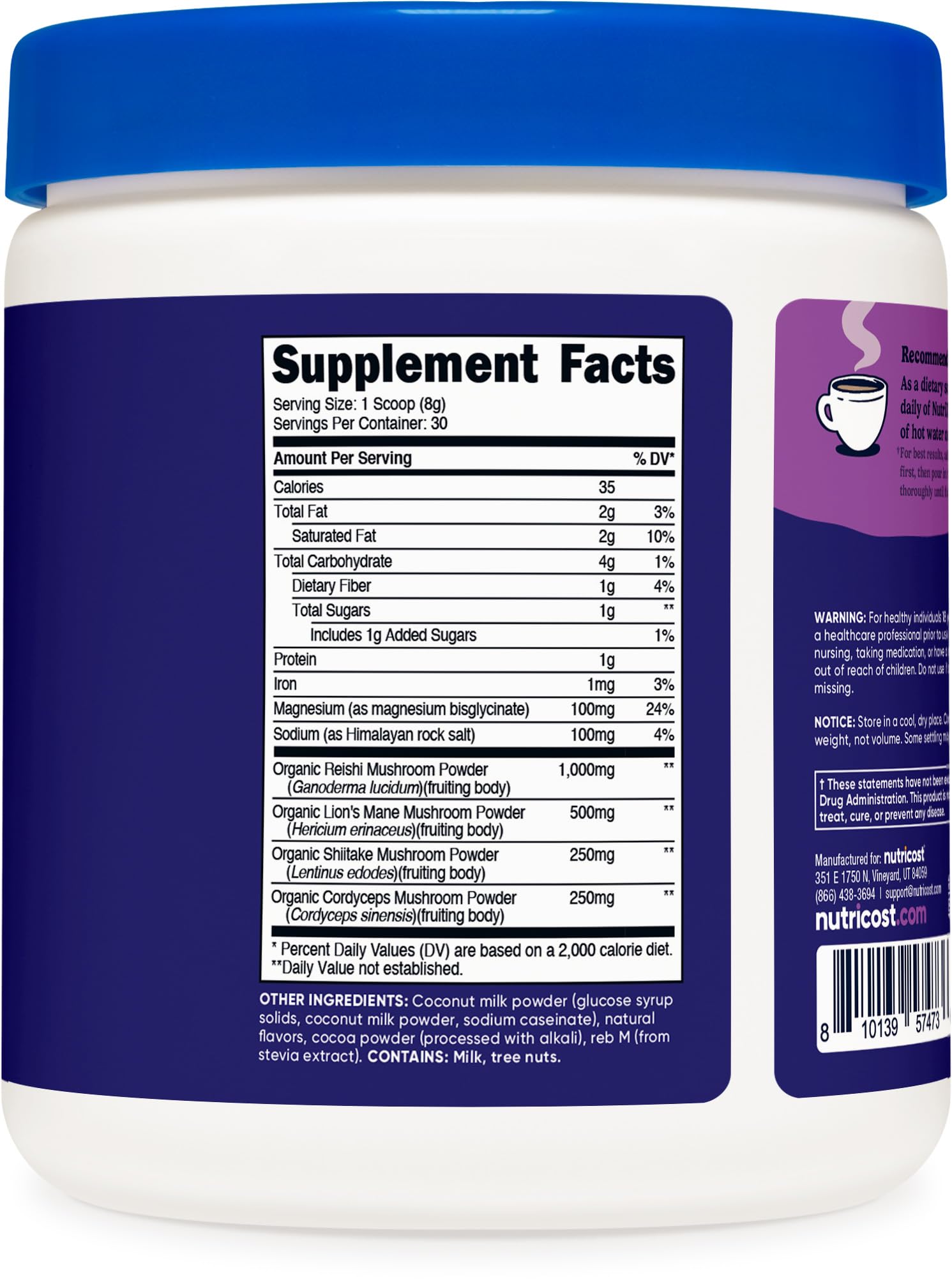 Nutricost Nutrizen PM Unwind textura cremosa con sabor mocha para momentos reconfortantes.