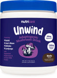 Nutricost Nutrizen PM Unwind con sabor mocha en taza, ritual de relajación nocturna.