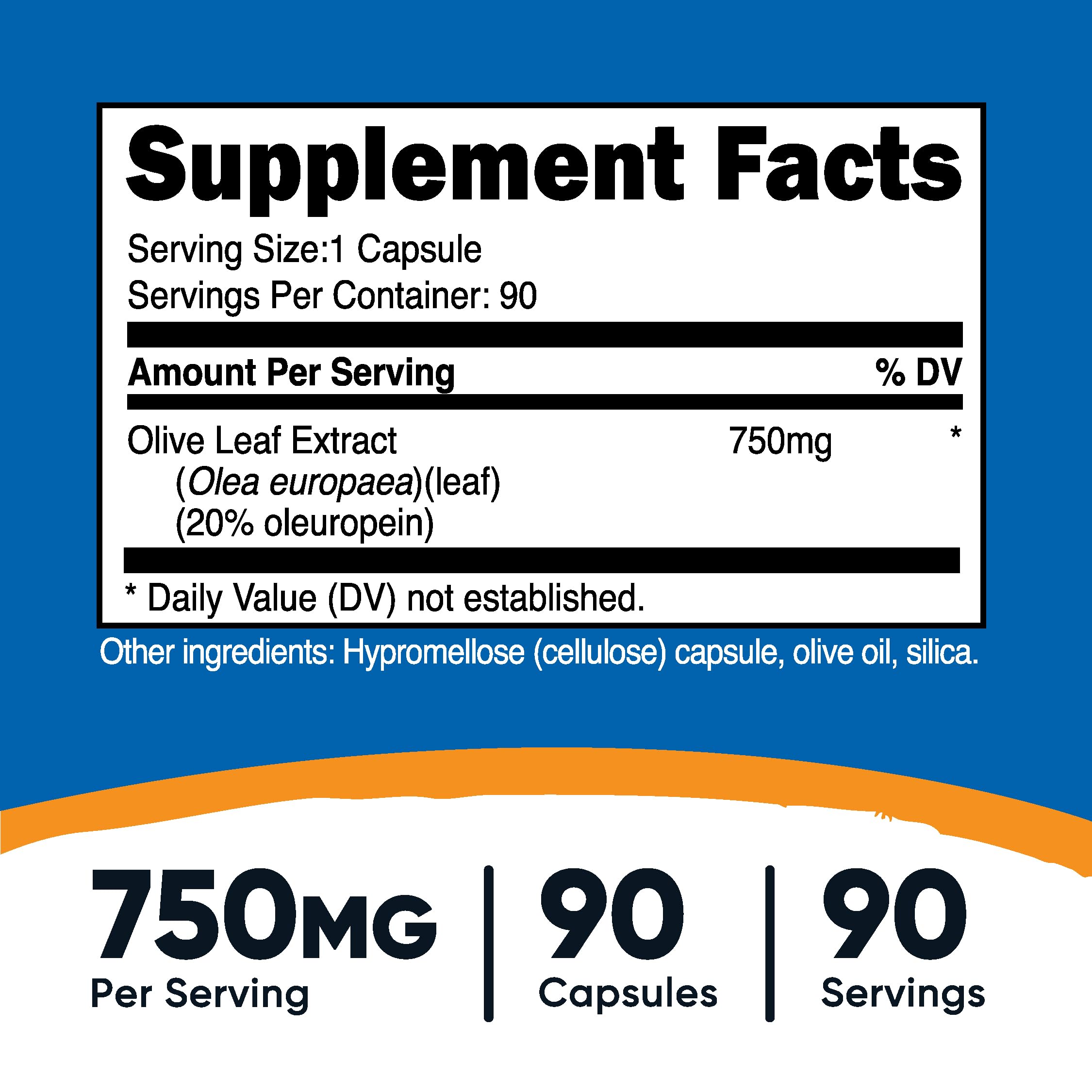 Nutricost extracto de hojas de olivo 20% Oleuropeína, potencia natural.