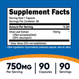 Nutricost extracto de hojas de olivo 20% Oleuropeína, potencia natural.