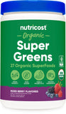 Nutricost Verdes Orgánicos Frambuesa Mixta, listo para batidos diarios