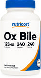 Nutricost Ox Bile: bote de 240 cápsulas, opción práctica para tu rutina digestiva diaria.