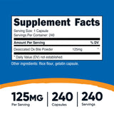Nutricost Ox Bile: etiqueta frontal clara para identificar cápsulas de 125 mg de forma rápida.