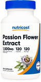 Nutricost extracto de flor de pasion en botella con etiqueta clara para uso diario.